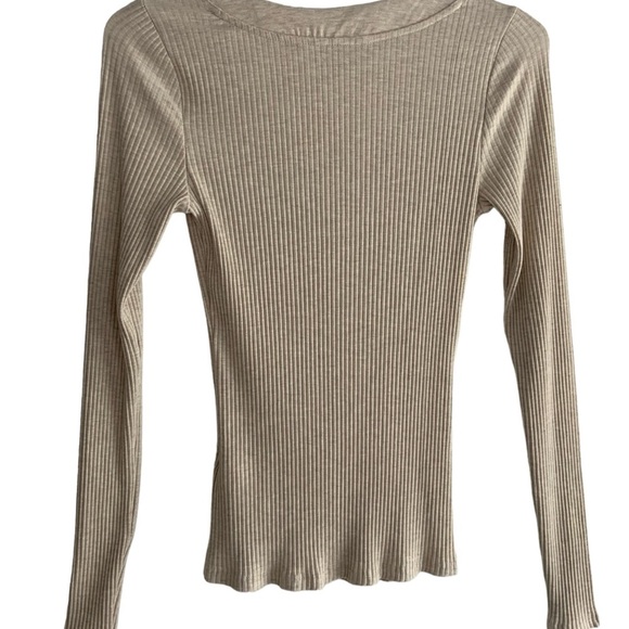 👋🏼RW&CO. XXS/TP Cream Beige long-sleeved v-neck sweater with buttons👋🏼 - Picture 6 of 9